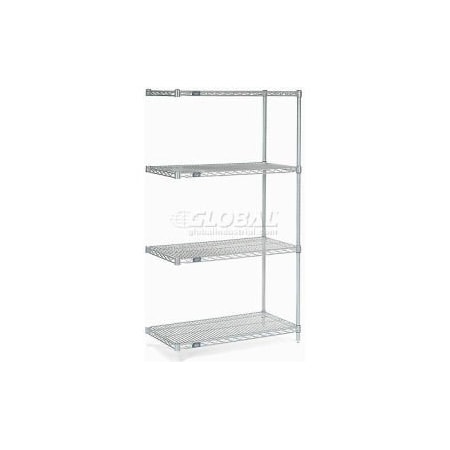 Nexelate    Silver Epoxy Wire Shelving Add-On 36W X 36D X 54H